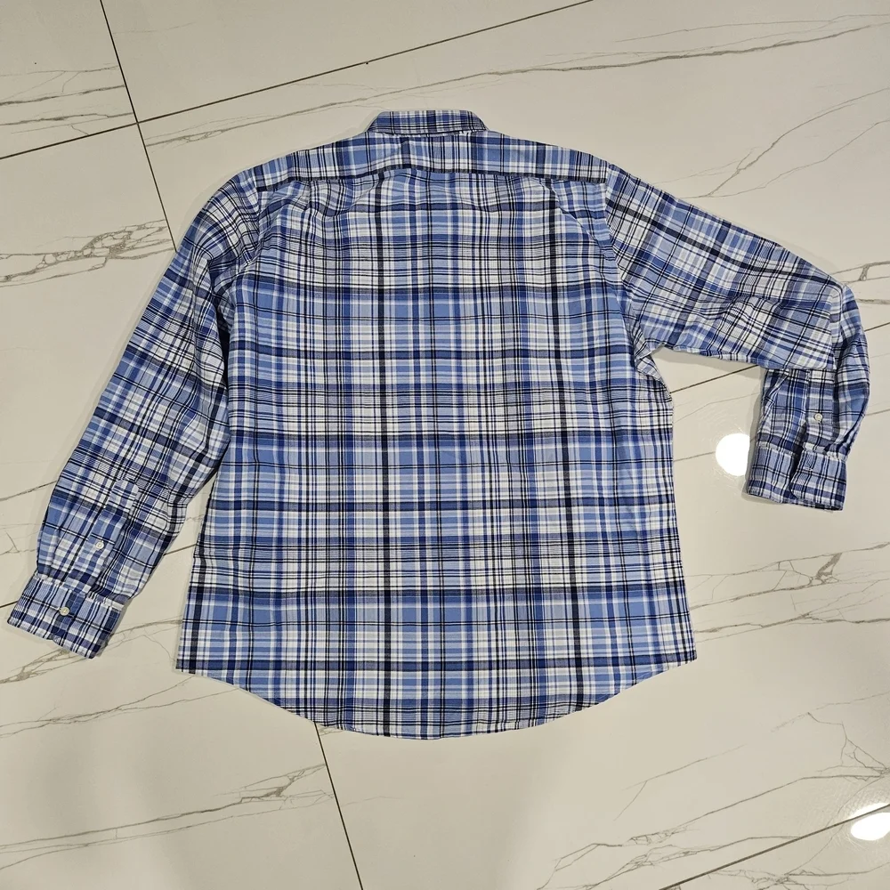 NWT Polo Ralph Lauren Men's Plaid Button-Down Shirt in Blue and White